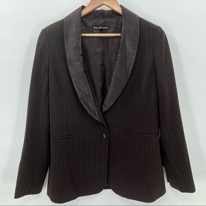 Jessica McClintock Brown and Pink Pinstripe Blazer Size 10